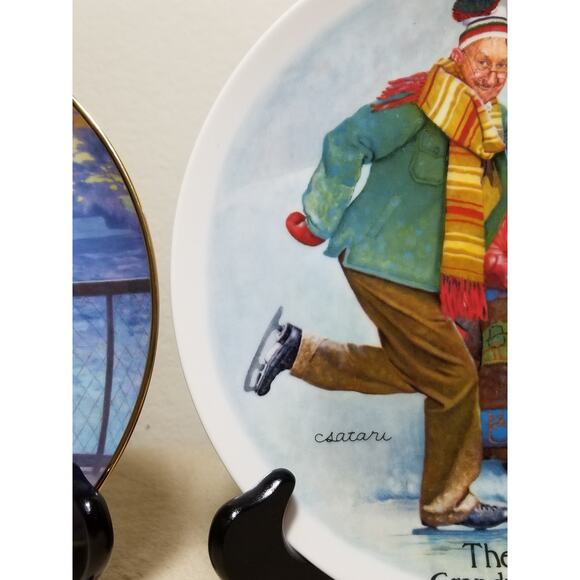 The Skating Lesson Grandparent Plate 1981 Plates Fine China Joseph Csatari Vtg - Picture 2 of 7